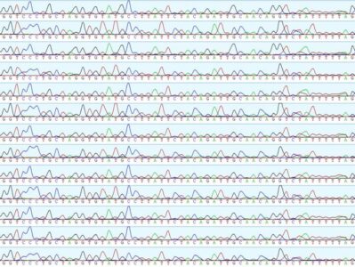 DNA sequencing traces (Image © Anna MacDonald)